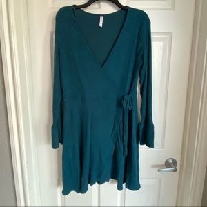 Teal wrap dress